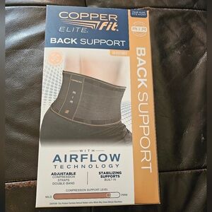 Copper Fit Elite Back Support AirFlow Back Brace Adjustable Double-Band …